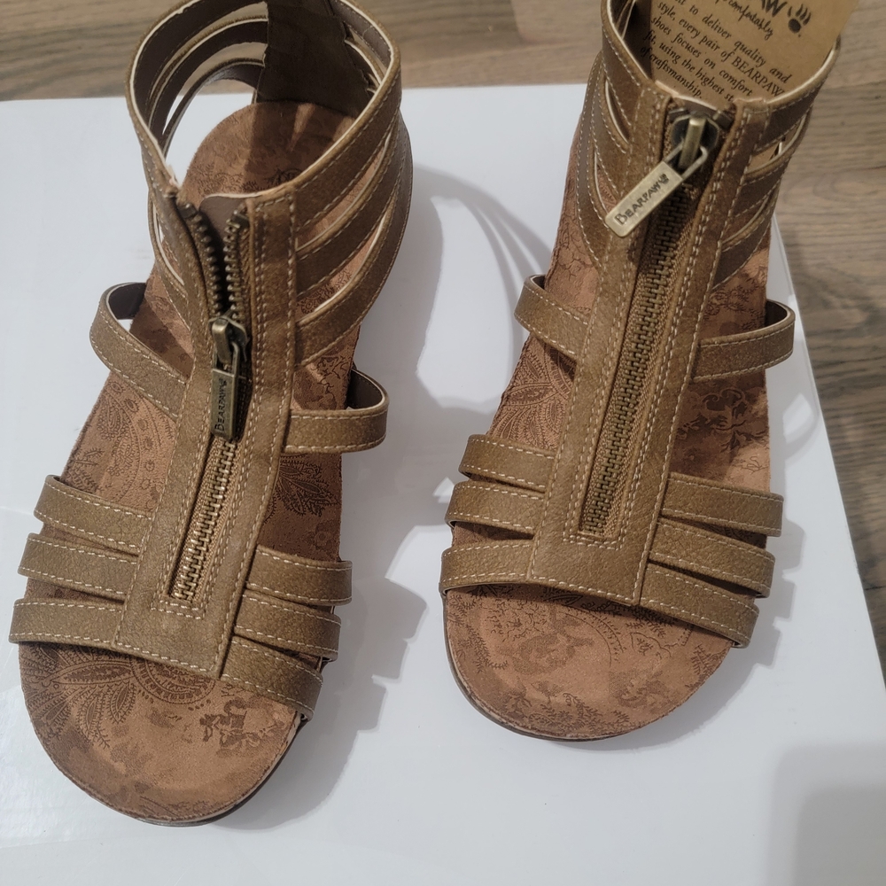 BearPaw Tan Strappy Sandals